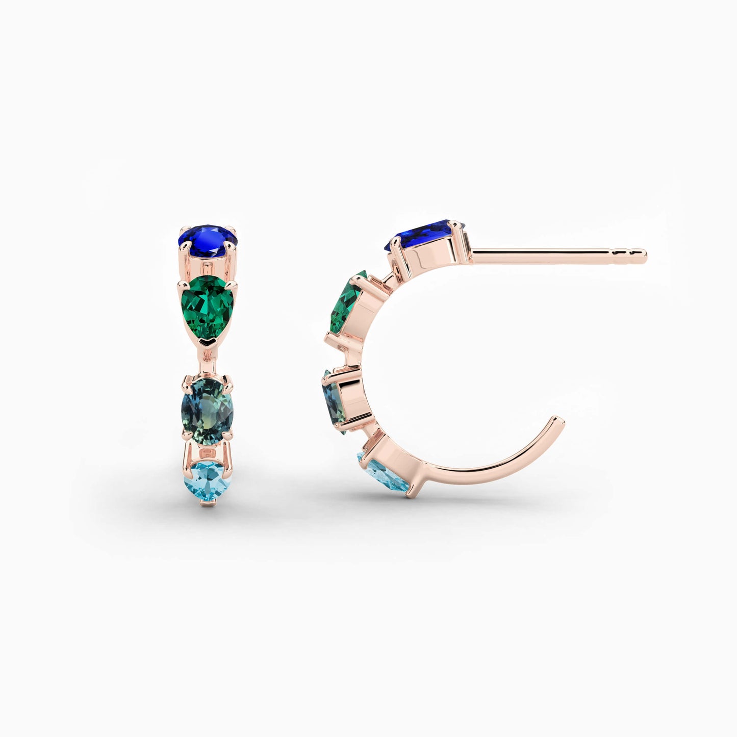 gemstone hoop earrings