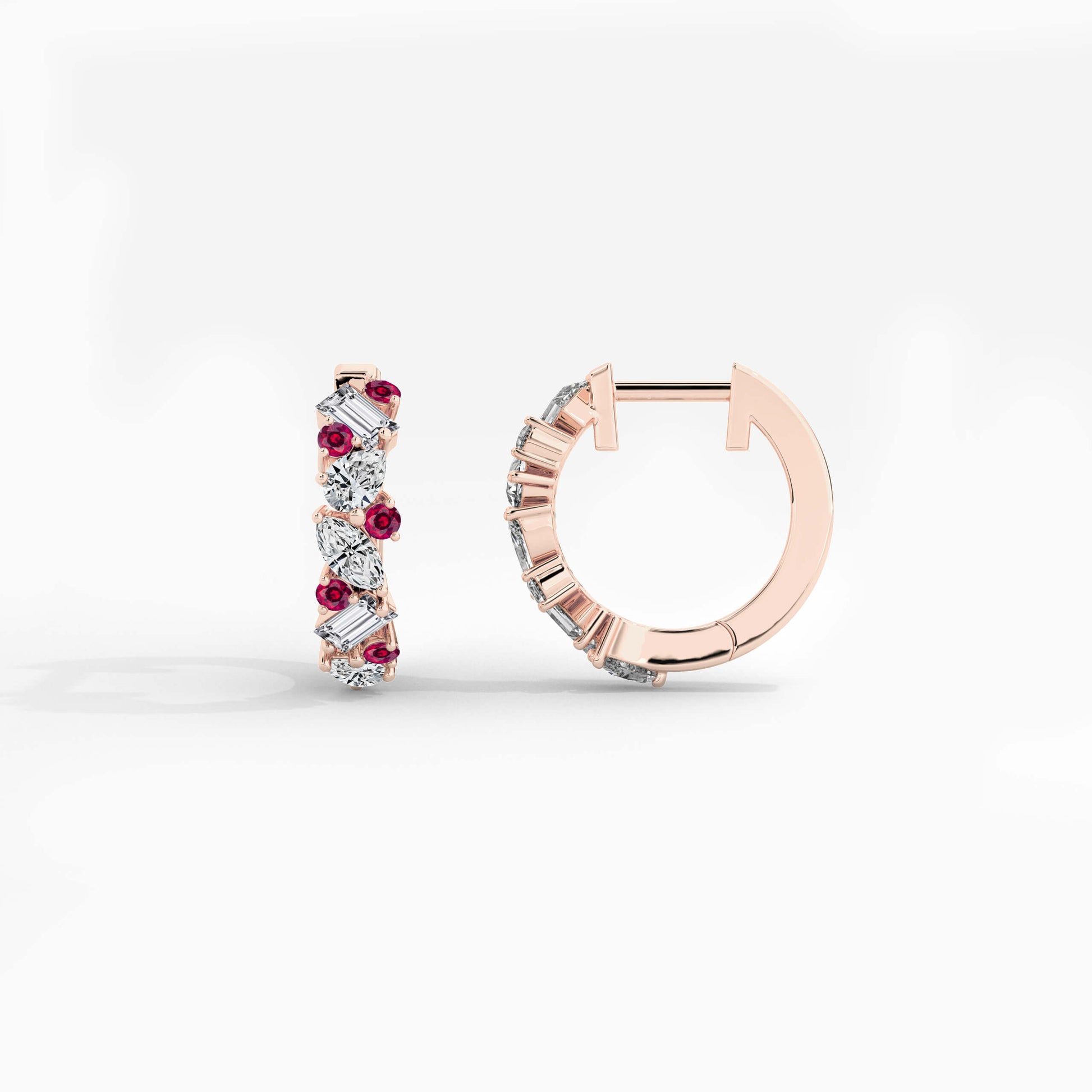 Pink diamond hoops