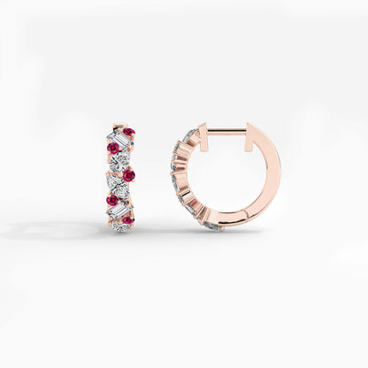 Pink diamond hoops