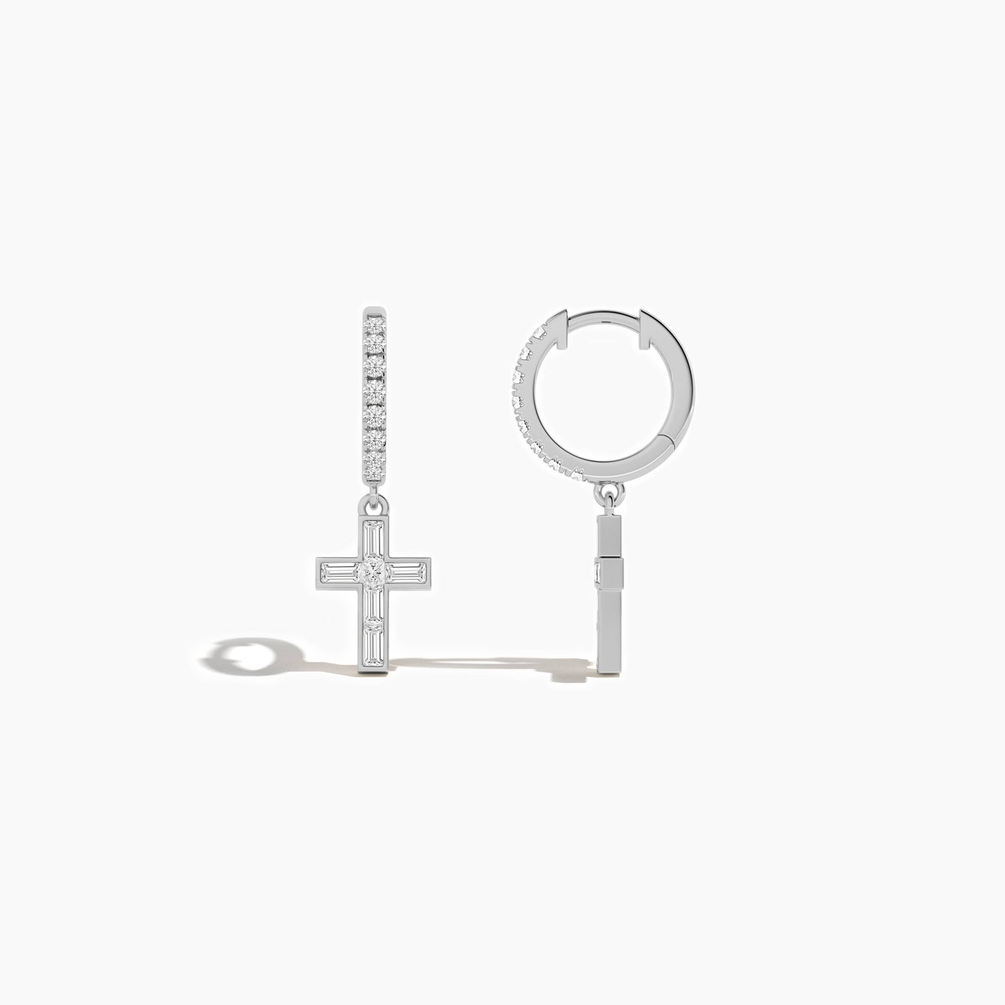 silver cross earrings