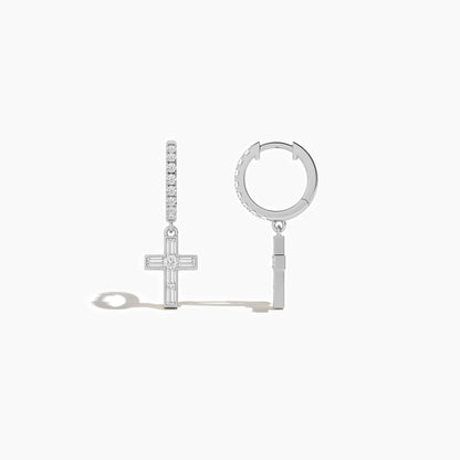 silver cross earrings