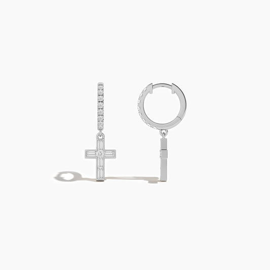 silver cross earrings
