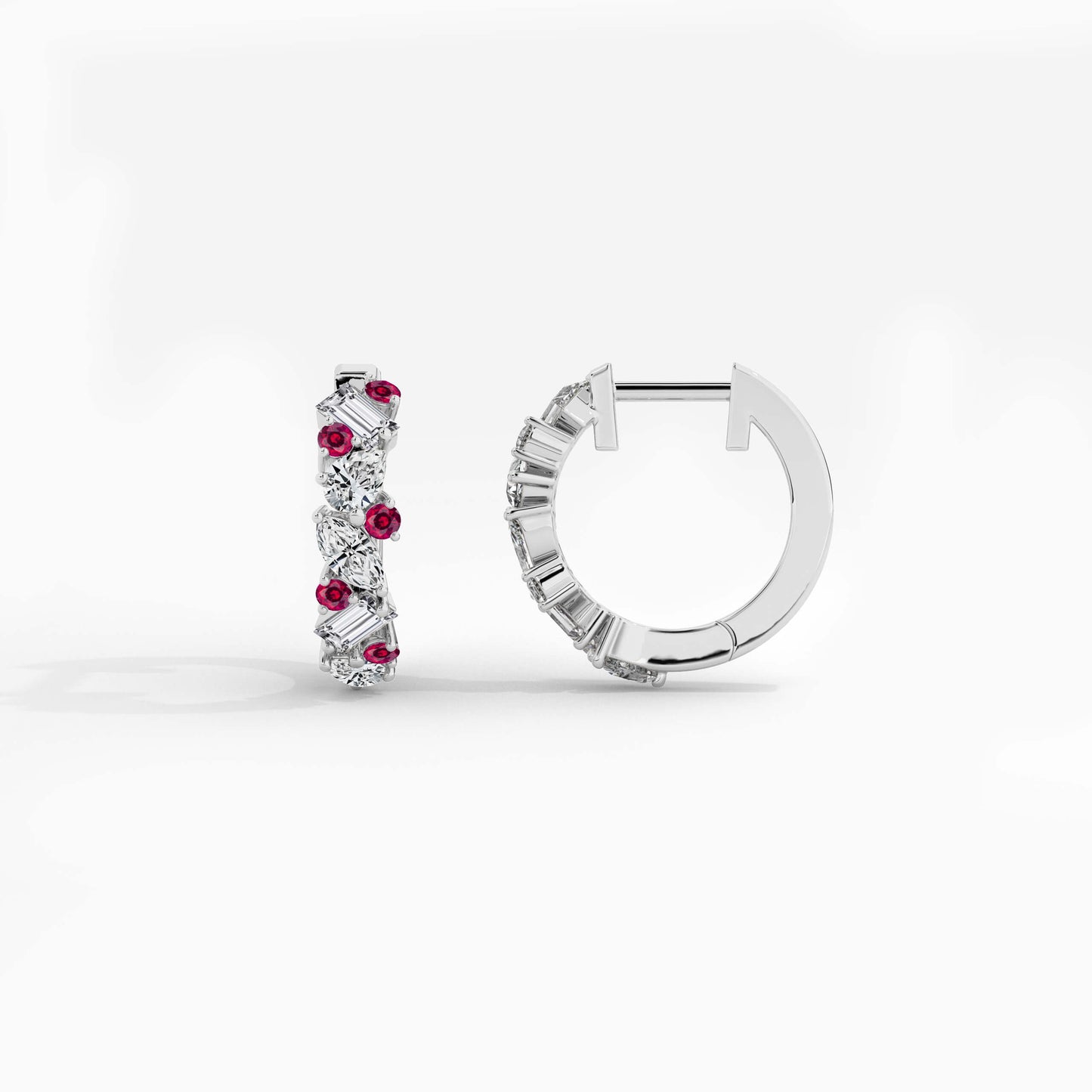 Pink diamond hoops