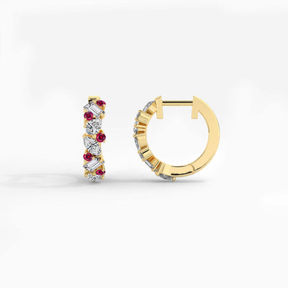Pink diamond hoops