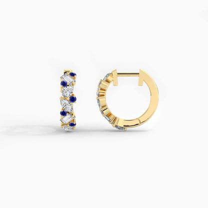 Blue diamond hoops