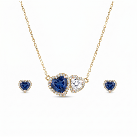 925 Sterling Silver Blue Heart Necklace
