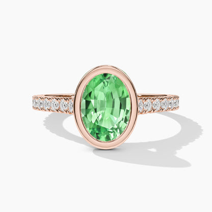 True love ring green diamond
