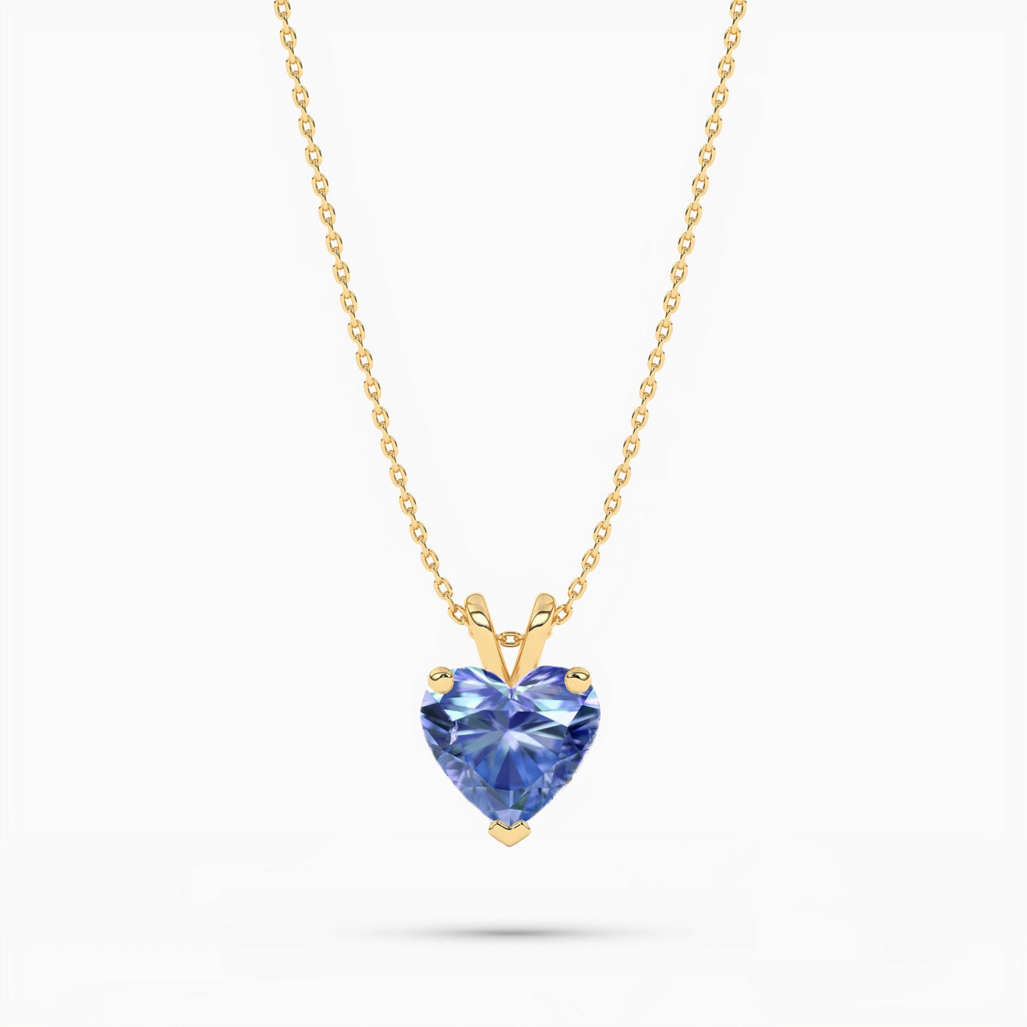 yellow plated heart diamond pendant