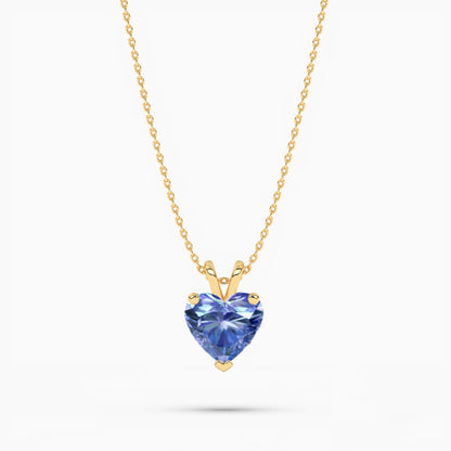 yellow plated heart diamond pendant