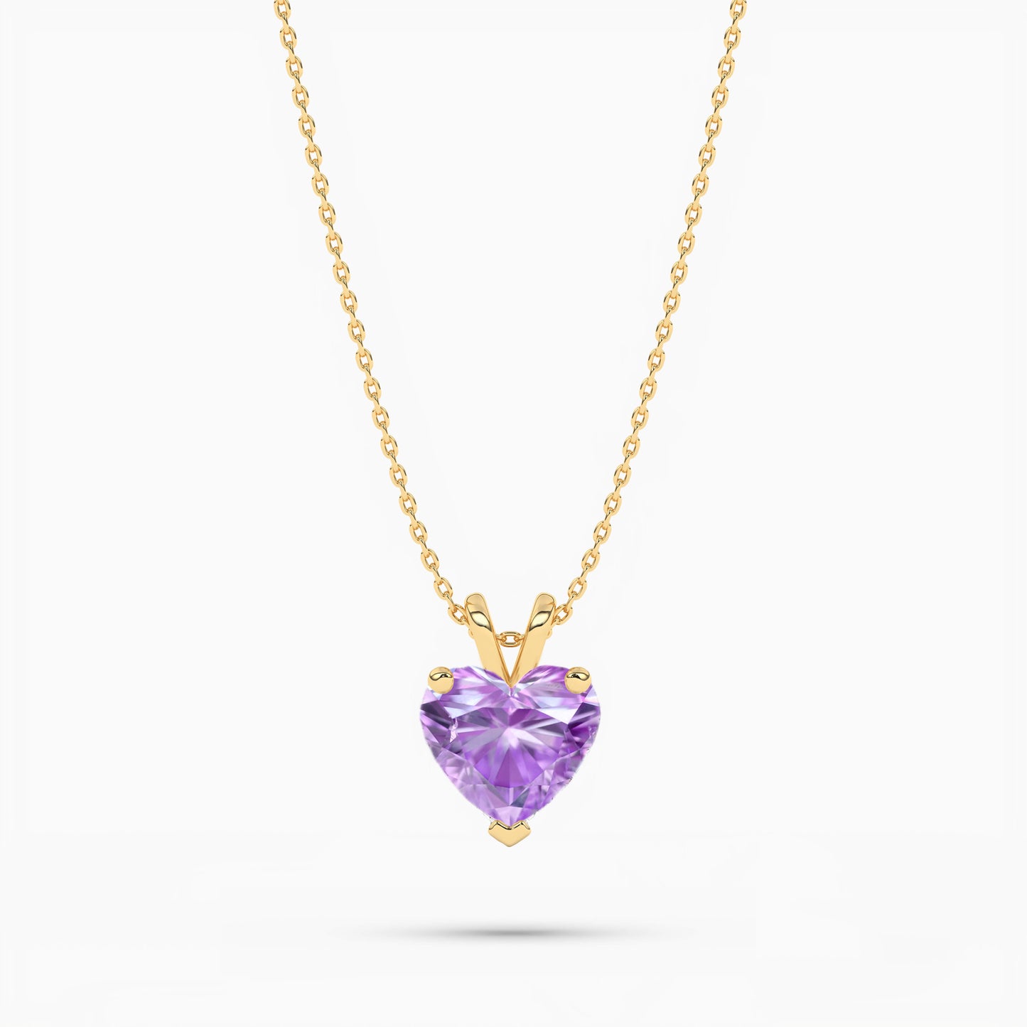 heart shape lavender-colored necklace​