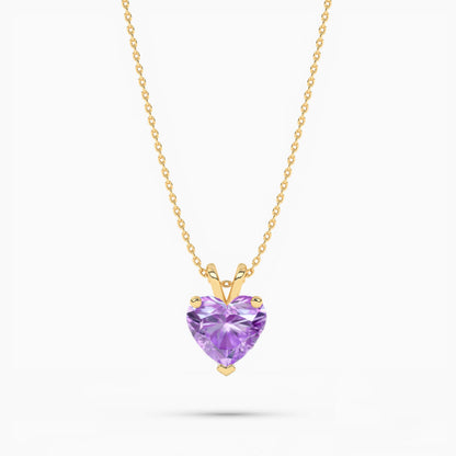 heart shape lavender-colored necklace​