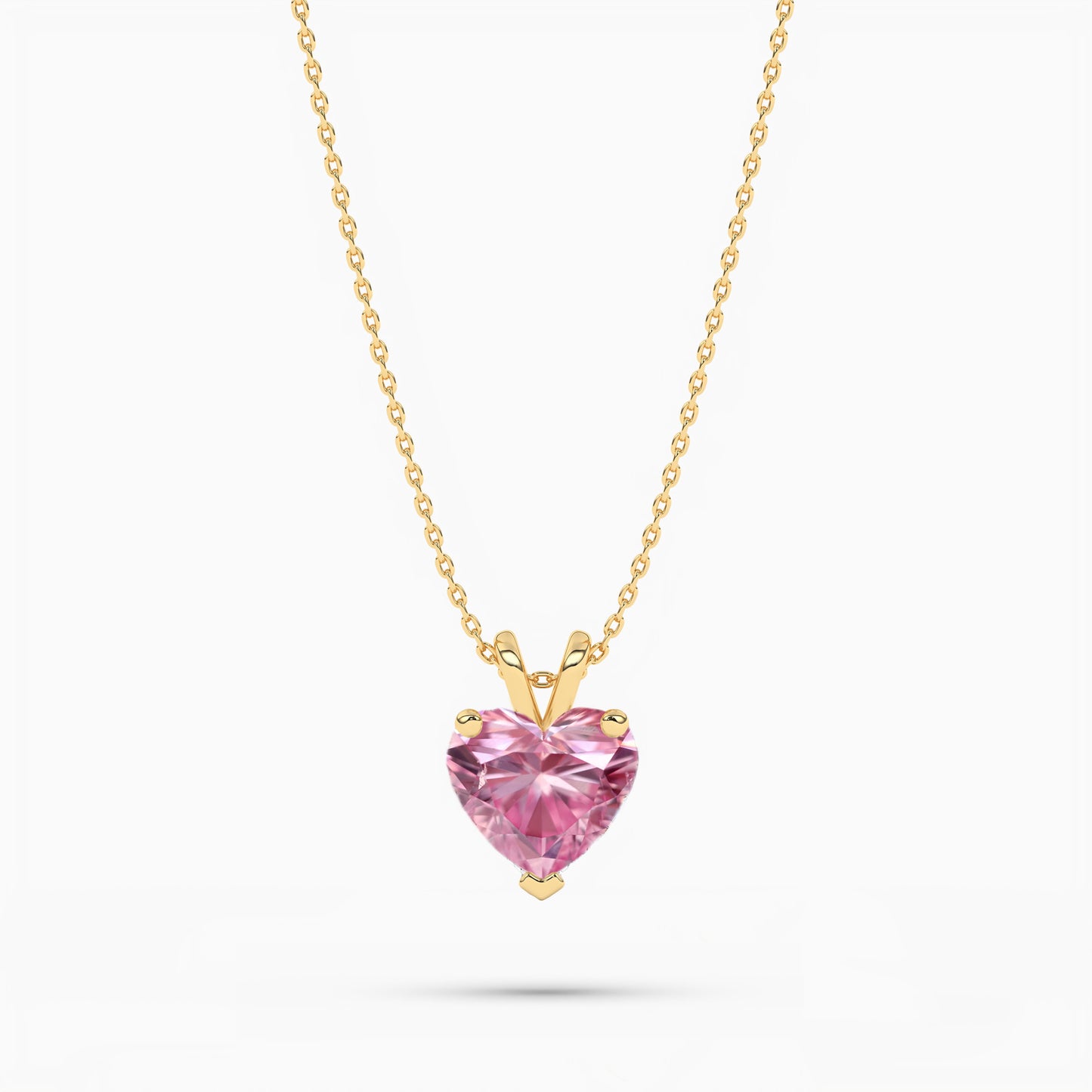 yellow gold plated caratiro diamond heart pendant