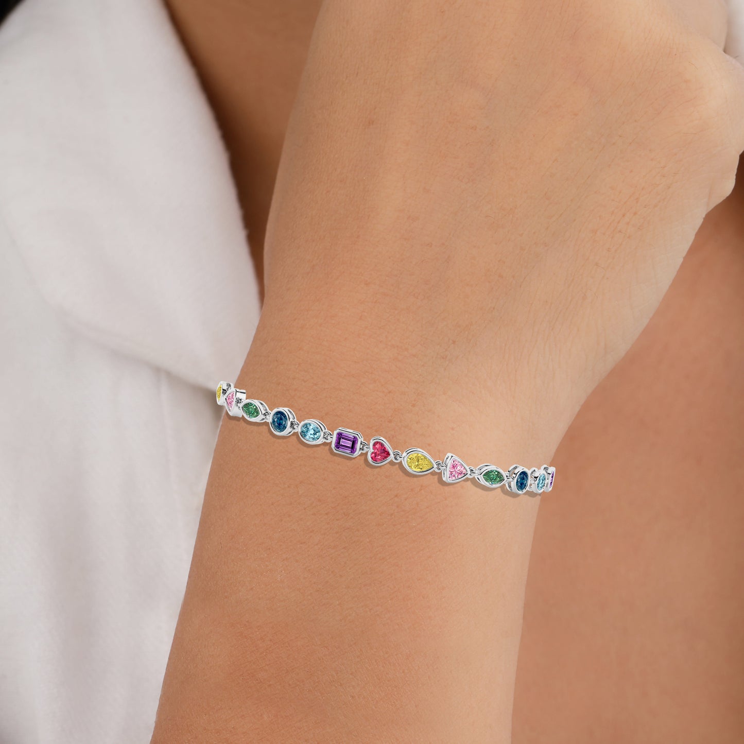 silver diamond bracelet
