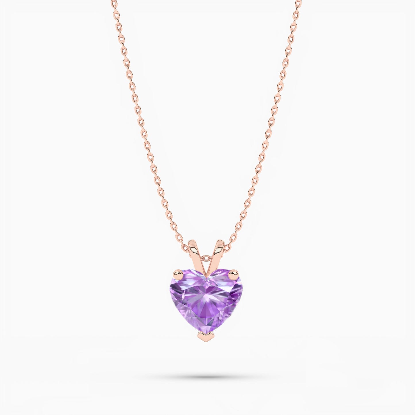 purple necklace for women​ rose gold plated