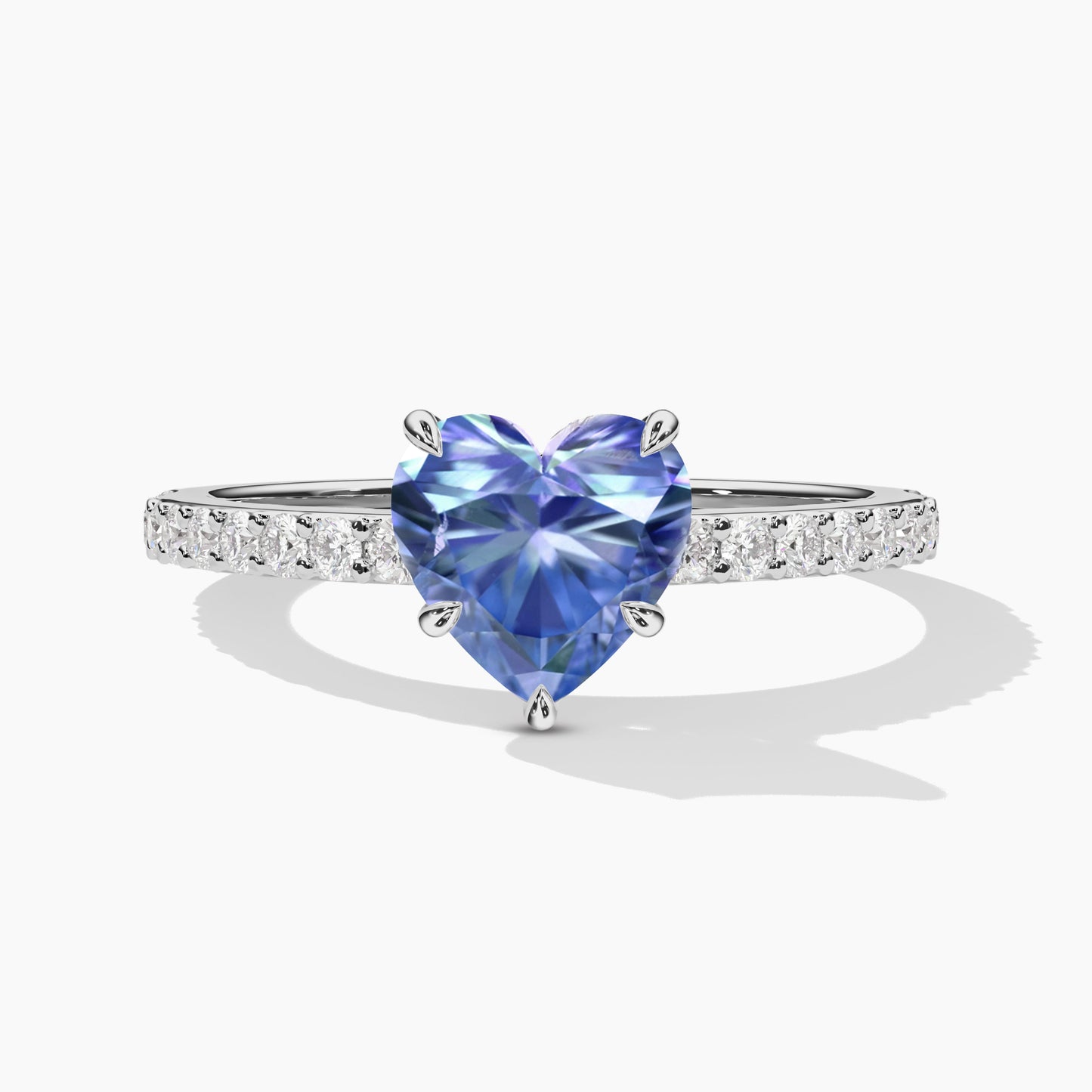 blue heart diamond ring