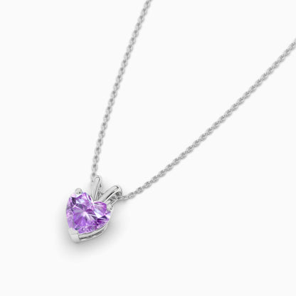 heart shape lavender-colored necklace​ 
