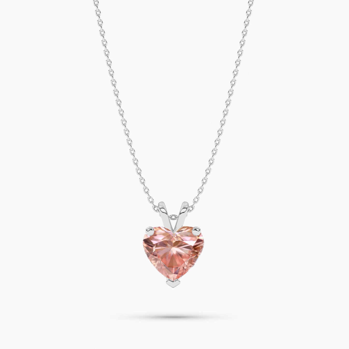 heaert small silver pendant necklace