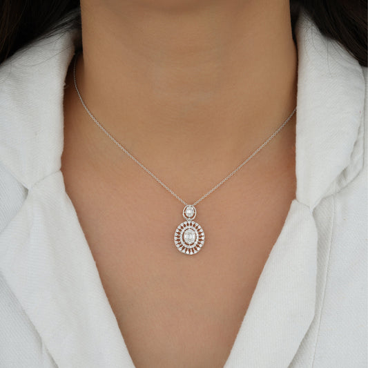 925 silver designer diamond necklace women's