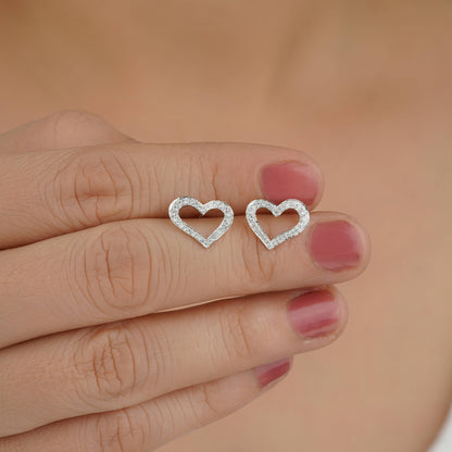 heart diamond earrings