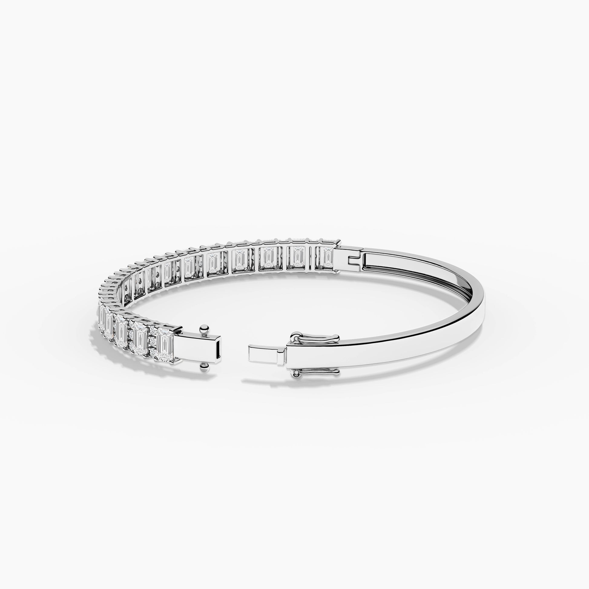 silver and diamond bangle bracelet