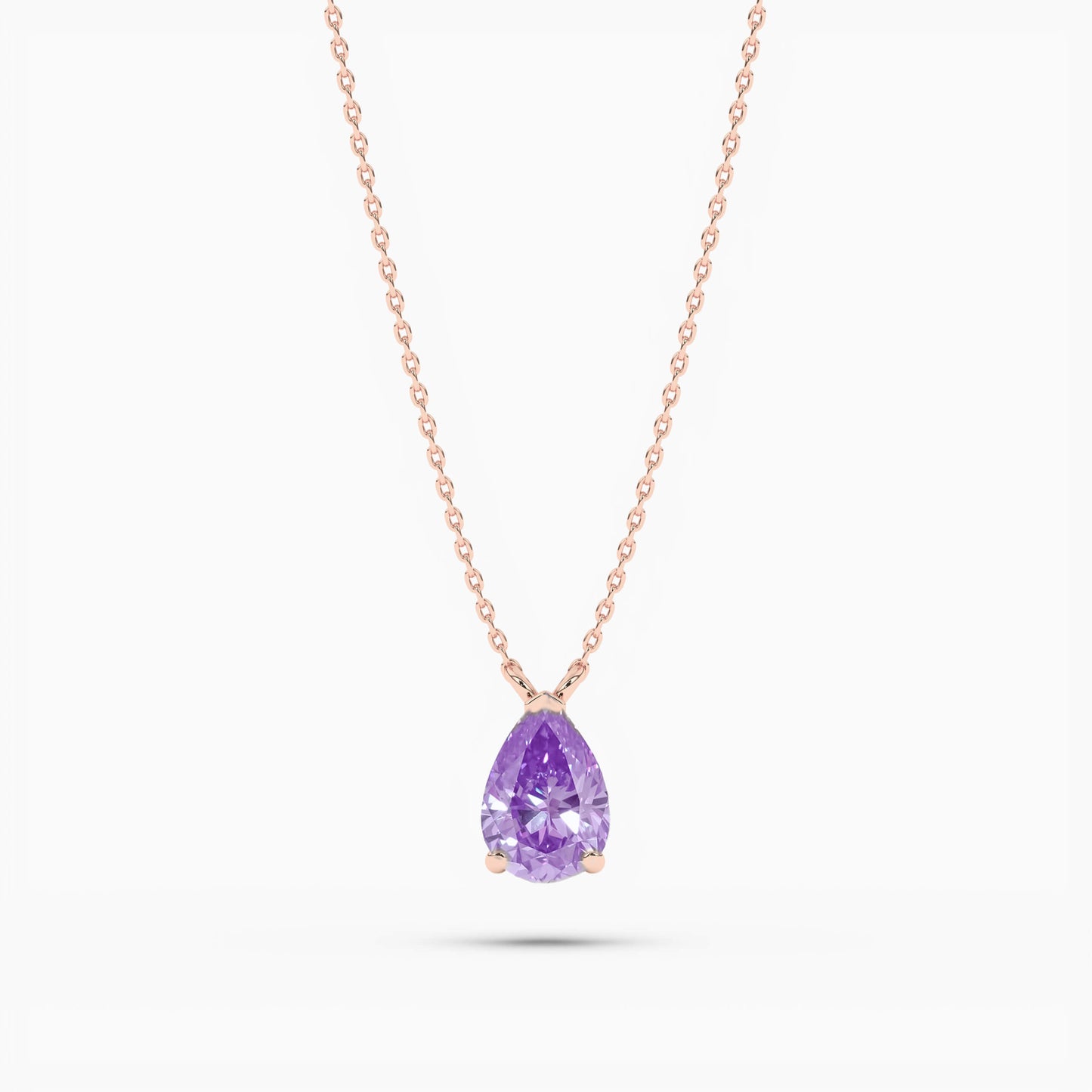 rose gold plated pear diamond necklace