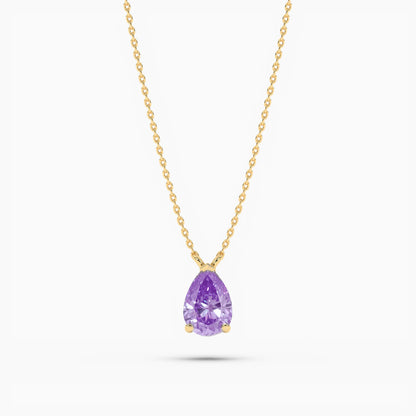 purple stone necklace​ in gold plated