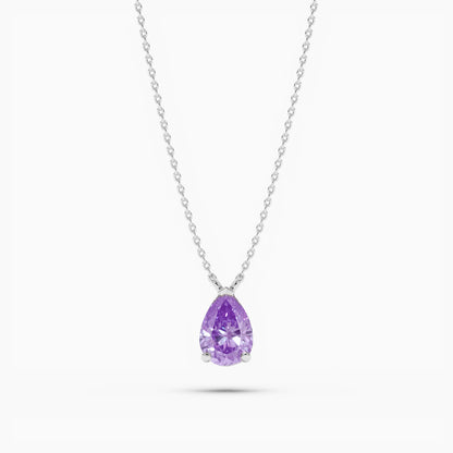 purple necklace for women​ in pear shape