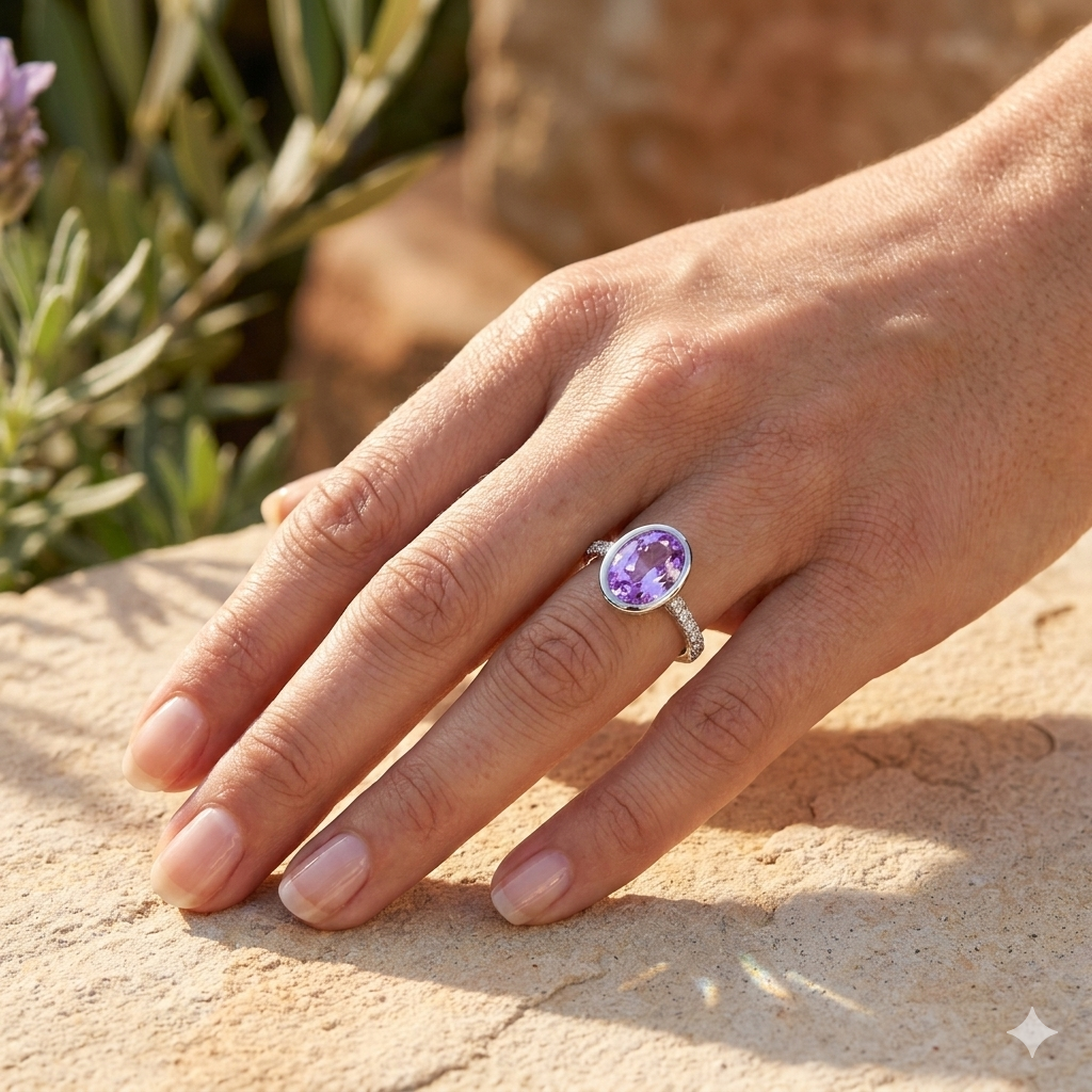 Purple diamond ring