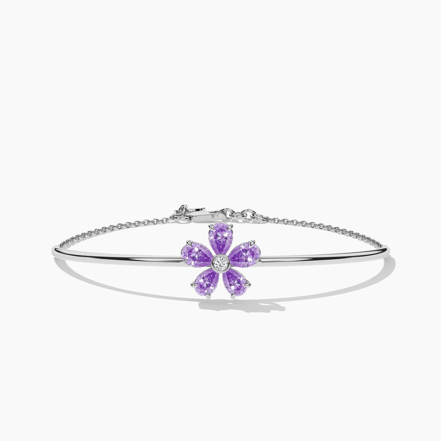 Purple diamond flower bracelet