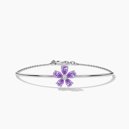 Purple diamond flower bracelet