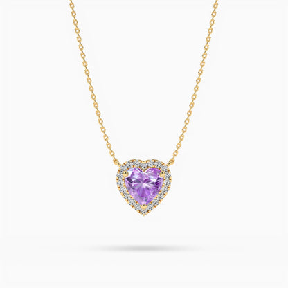 purple diamond halo pendant