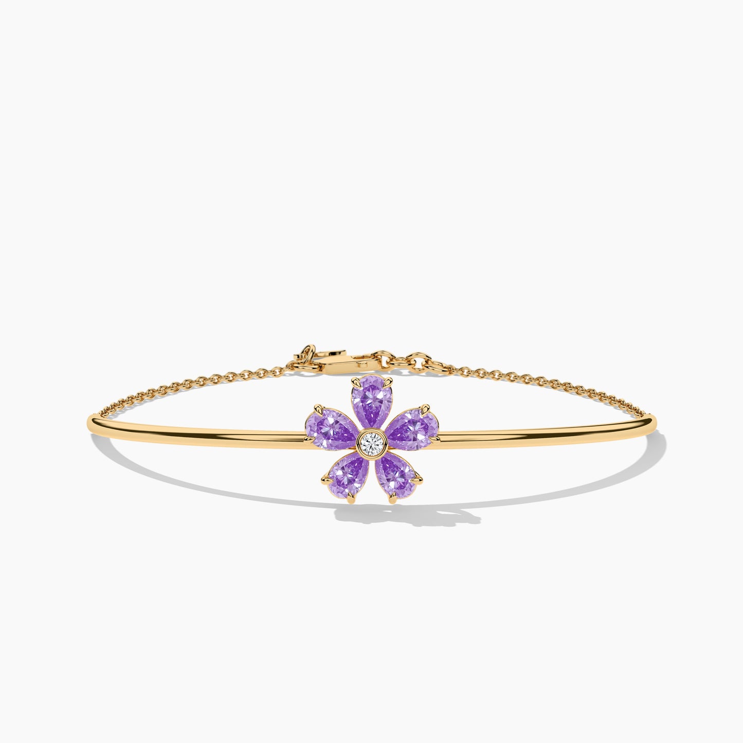 Purple diamond flower bracelet