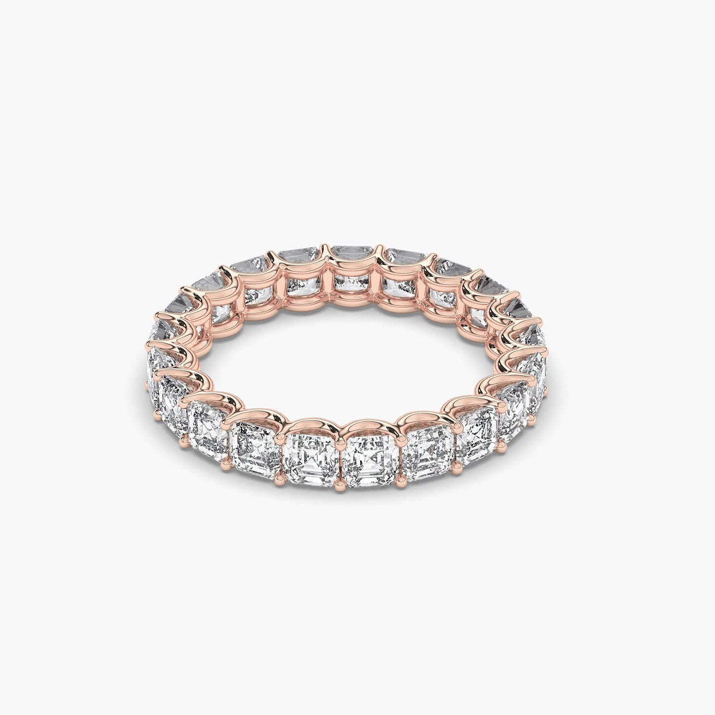 asscher diamond wedding band