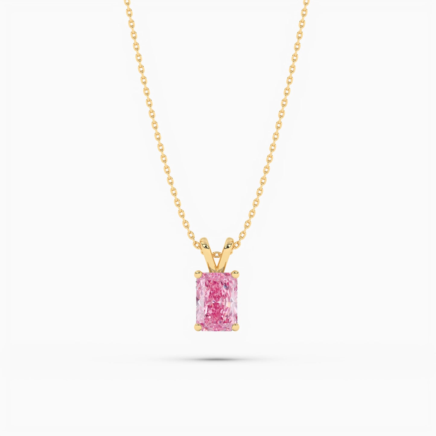 yellow gold plated radiant diamond silver pendant