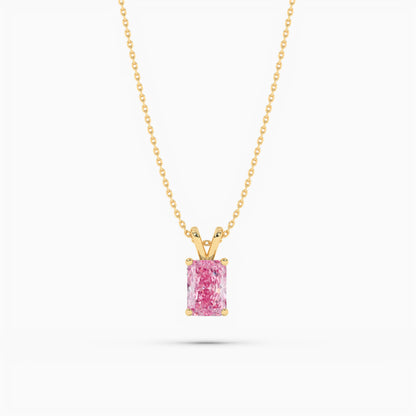 yellow gold plated radiant diamond silver pendant