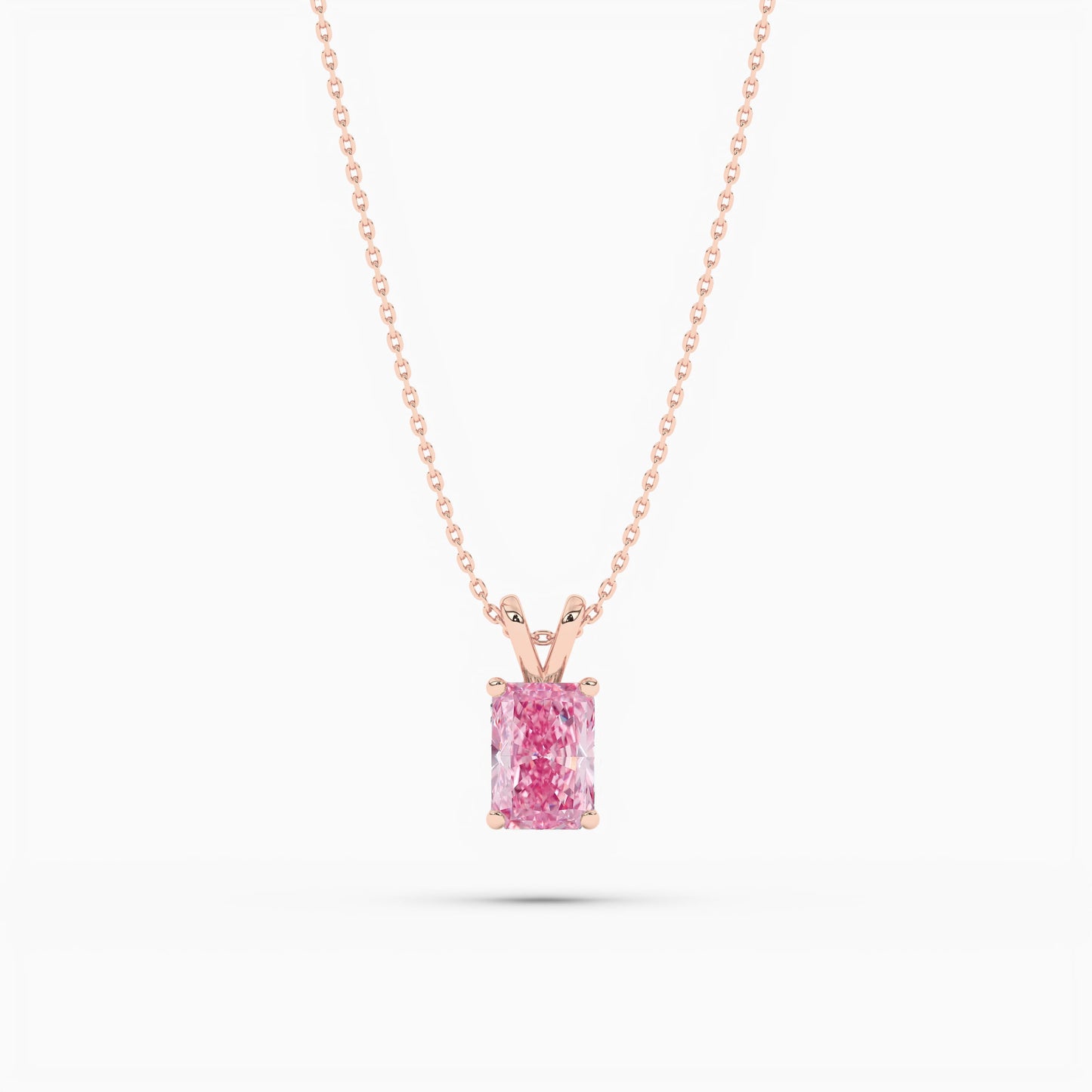rose gold radianrt diamond pendant