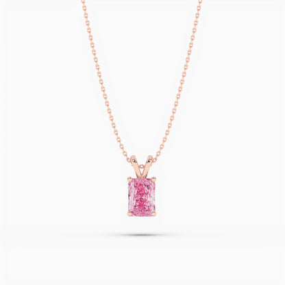 rose gold radianrt diamond pendant