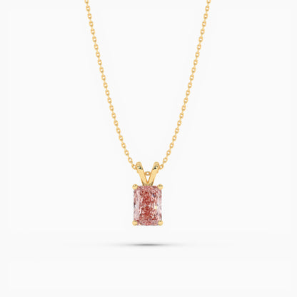 Caratiro Orange Diamond Solitaire Pendant yellow plated