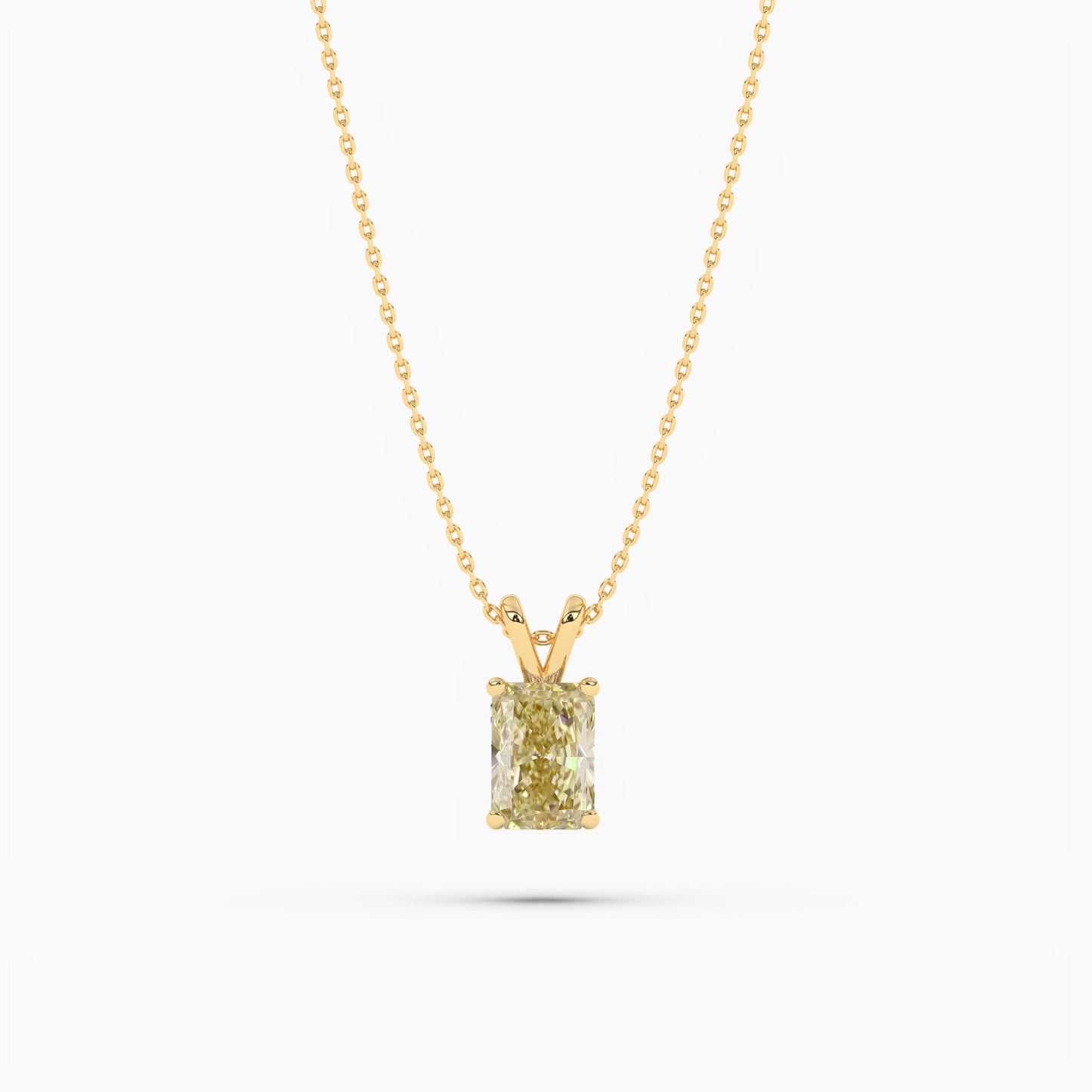Radiant diamond solitaire necklace