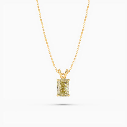 Radiant diamond solitaire necklace