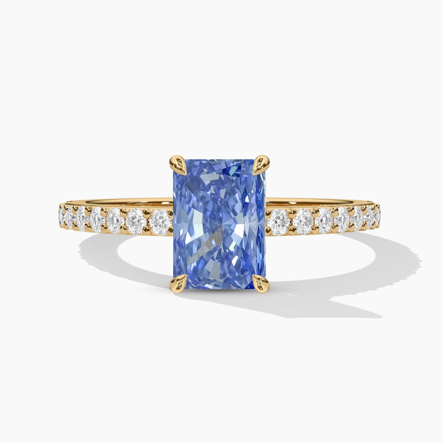 Radiant diamond yellow plated ring