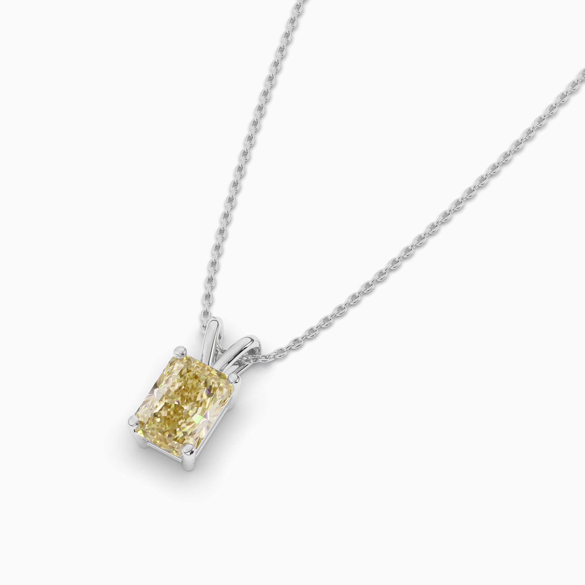Yellow diamond Silver necklace Radiant
