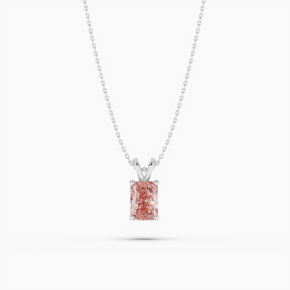Radiant diamond solitaire pendant