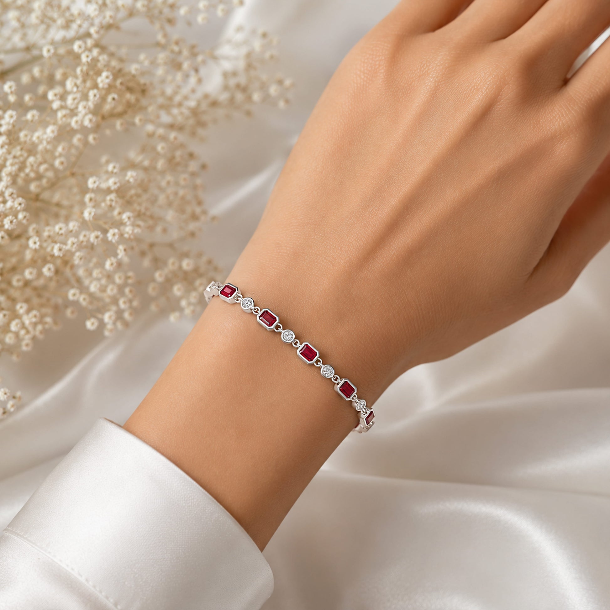 Ruby Bracelet for Women Gold