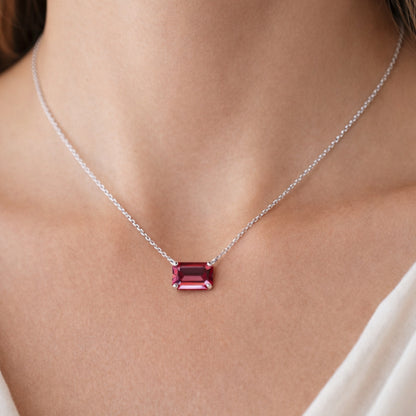 Ruby diamond pendant necklace