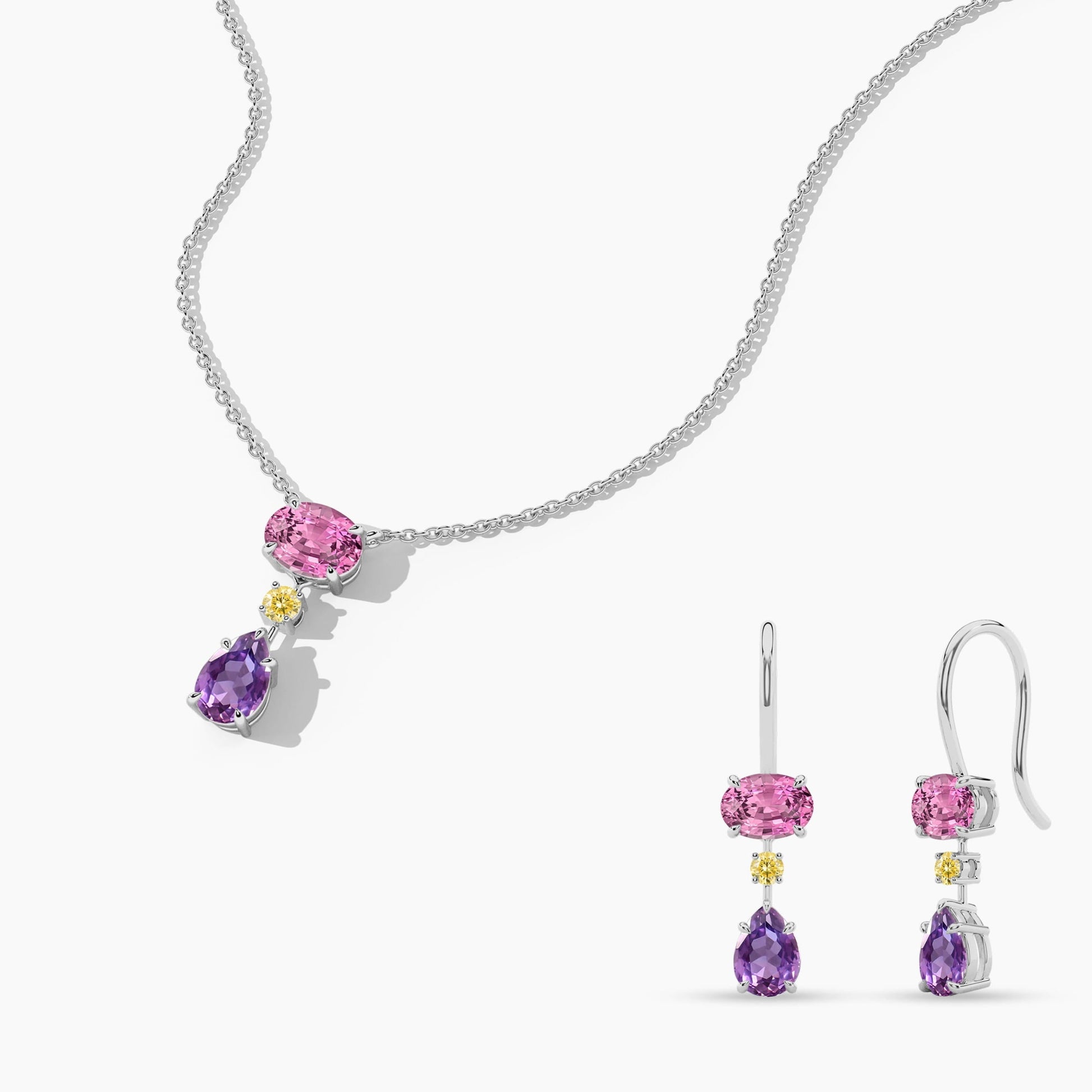 silver gemstone necklace