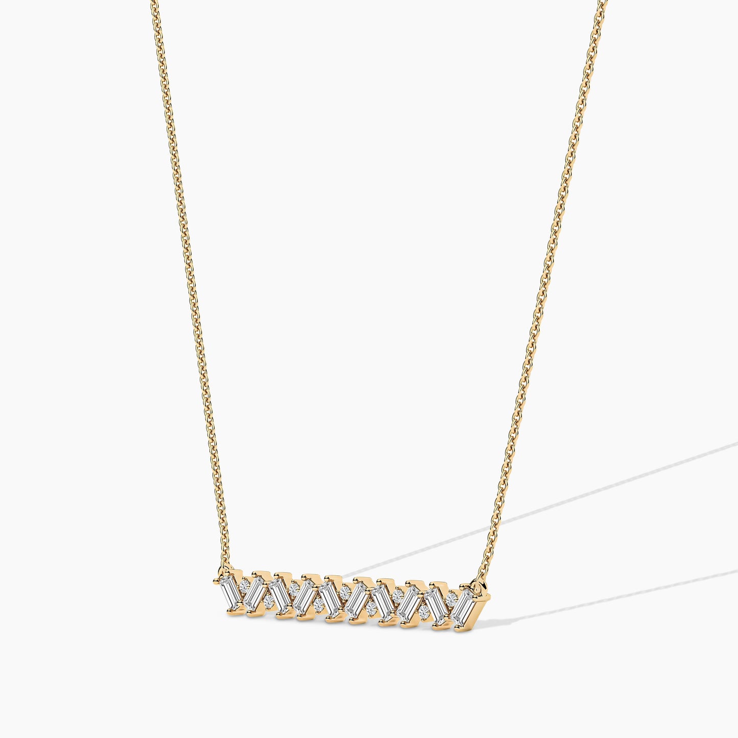 Mixed Shape Silver Diamond Necklace