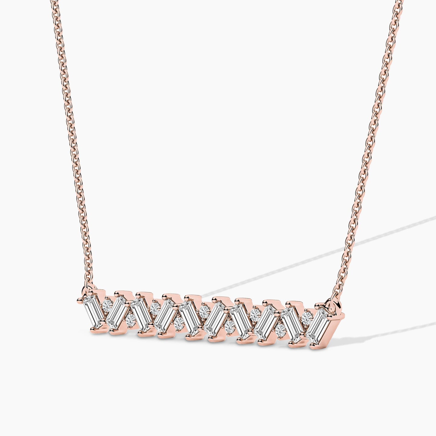 Mixed Shape Silver Diamond Necklace