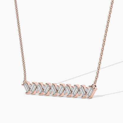 Mixed Shape Silver Diamond Necklace