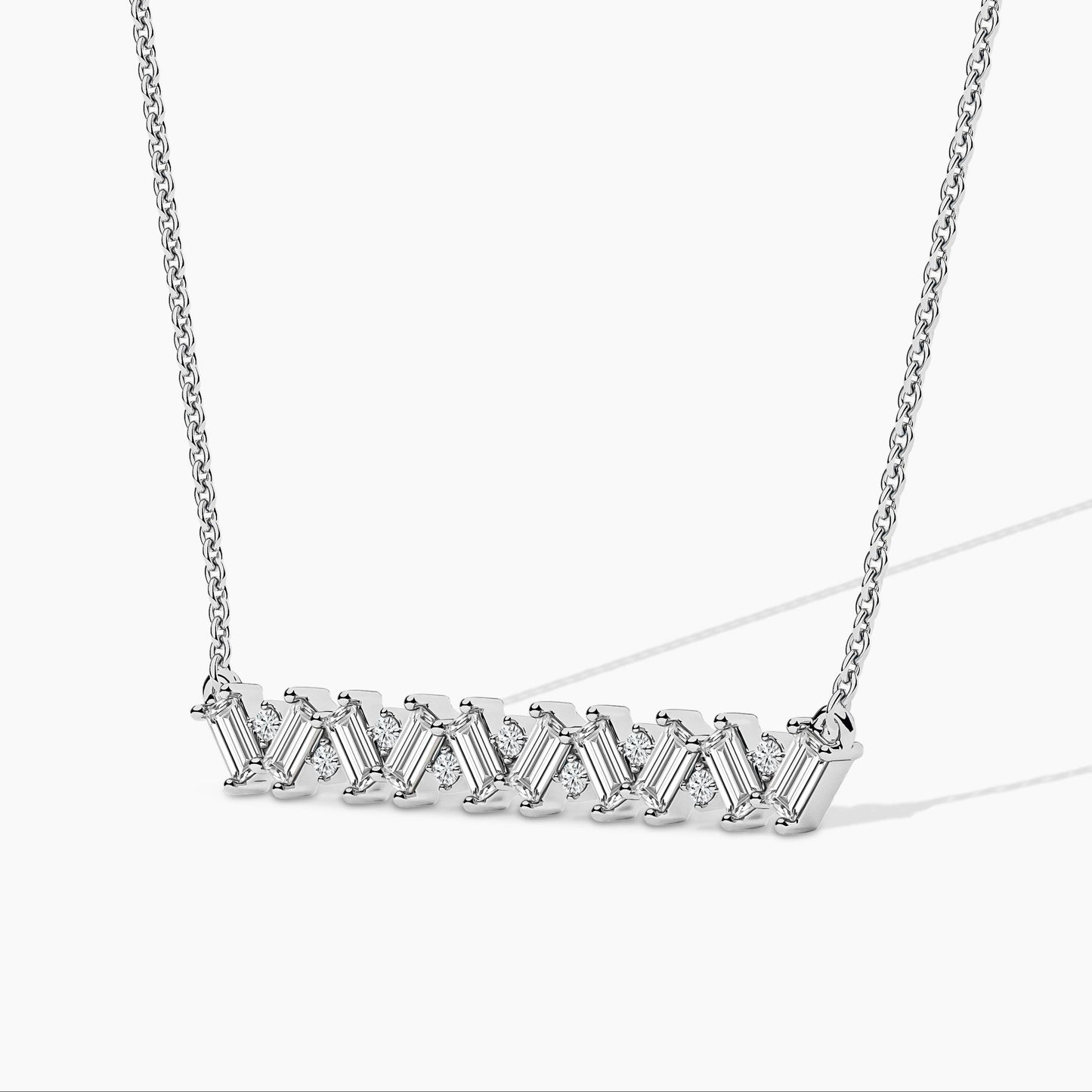 Mixed Shape Silver Diamond Necklace